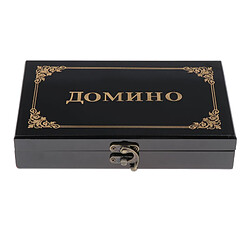 Prime Domino Ensemble avec En Bois Carry Case, Professionnel Voyage Tournoi Domino Ensemble avec des Points Noirs