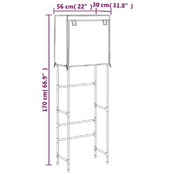 vidaXL Support de rangement 2 niveaux sur toilette Marron 56x30x170 cm pas cher