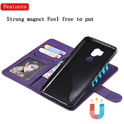 Wewoo Housse Coque Pour LG G7 ThinQ Solid Color Horizontal Flip de protection avec support et fentes cartes et portefeuille et cadre photo et lanière violet pas cher