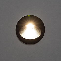 Ledkia Balise Extérieure Murale LED Encastrable 3W Ronde Coney Noire Blanc neutre 4000K