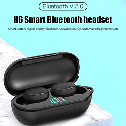 GUPBOO Casque stéréo H6 Bluetooth Tws avec affichage LED