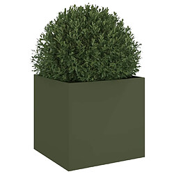 Avis vidaXL Jardinière vert olive 49x47x46 cm acier