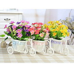 Wewoo Jolie petite taille fleur panier Vase à la main en rotin paniers tricycle vélo Home Decor jardin décoration de fête de mariage, aléatoire livraison de couleur de ruban de soie pas cher