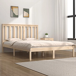 vidaXL Cadre de lit sans matelas bois massif 140x190 cm