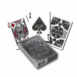 Bicycle Silver Steampunk Poker Taille Standard Index cartes A jouer pas cher