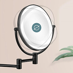 Acheter Universal Miroir de maquillage en laiton noir LED extension pliant montage mural double face LED lumière miroir agrandissement miroir de bain | Miroir de bain(Le noir)