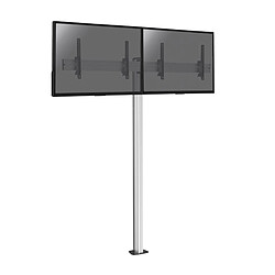 Kimex Support sur pied pour 2 écrans TV 43'' - 49'' - Hauteur 240cm - A visser - Inclinable