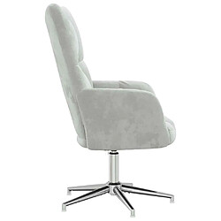 Avis vidaXL Chaise de relaxation Gris clair Velours