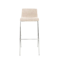 Avis Decoshop26 Lot de 2 tabourets de bar avec repose-pieds dossier incurvé en tissu crème et 4 pieds en métal chromé 10_0004193