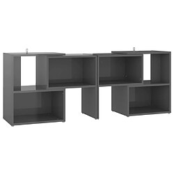 vidaXL Meuble TV Gris brillant 104x30x52 cm Bois d'ingénierie