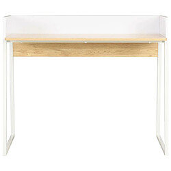 Helloshop26 Bureau table poste de travail meuble d'ordinateur informatique étude et chêne 90 x 60 x 88 cm blanc 02_0023555