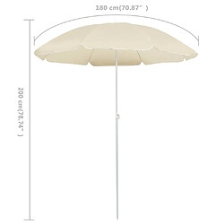 Maison Chic Parasol Jardin | Parasol d'extérieur avec mat en acier Sable 180 cm - GKD55159 pas cher