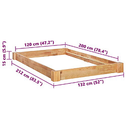 vidaXL Cadre de lit sans matelas bois de chêne massif 120x200 cm pas cher