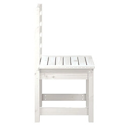 Acheter vidaXL Chaises de jardin lot de 2 blanc 50x48x91,5 cm bois massif pin