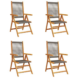 vidaXL Chaises inclinables de jardin lot de 4 gris bois massif acacia