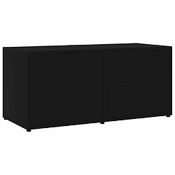 Maison Chic Meuble TV scandinave - Banc TV pour salon Noir 80x34x36 cm Aggloméré -MN64463