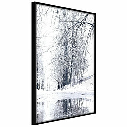 Paris Prix Affiche Murale Encadrée Snowy Park 20 x 30 cm Noir