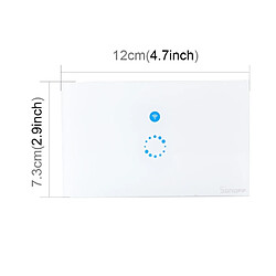 Wewoo Prise Connectée Touch 120mm 1 Gang 1 Voie Verre Trempé Panneau Interrupteur Mural Smart Home Light Touch avec Alexa et Google Home, AC 90V-250V 400W 2A pas cher