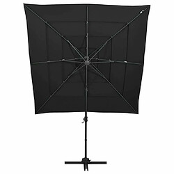 Maison Chic Parasol Jardin | Parasol à 4 niveaux avec mat en aluminium Noir 250x250 cm - GKD88204