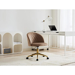 Vente-Unique Chaise de bureau - Velours - Beige et doré - Hauteur réglable - PORIANI