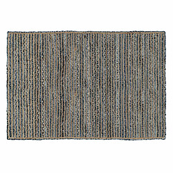 BigBuy Home Tapis Naturel Bleu Coton Jute 230 x 160 cm