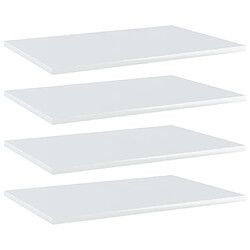 vidaXL Panneaux de bibliothèque 4 pcs blanc brillant bois d’ingénierie