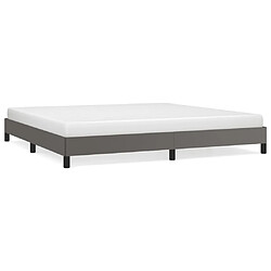 Maison Chic Lit adulte - Lit simple Cadre de lit,Structure du lit Contemporain Gris 200x200 cm Similicuir -MN27597