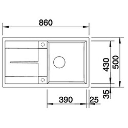 Avis Evier à encastrer 50cm auto gris rocher - 518871 - BLANCO