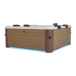 Acheter Spa semi-rigide 6 places naturel clair avec LED et accessoires -128 jets - L160 x l160 x H65 cm - NAPUKA de MSPA