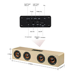 Acheter Yonis Enceinte Bluetooth Bois 4 Haut-Parleurs Basses Puissantes