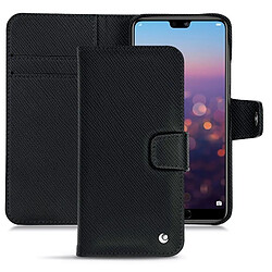 Housse cuir Huawei P20 Pro - Rabat portefeuille - Noir élégant ( Noir / Black ) - NOREVE