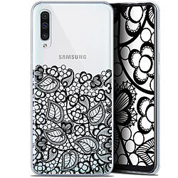 Caseink Coque Pour Samsung Galaxy A50 (6.4 ) [Gel HD Collection Spring Design Bas dentelle Noir - Souple - Ultra Fin - Imprimé en France]