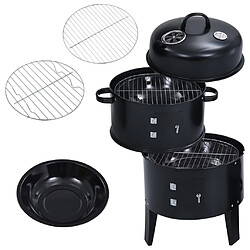 Avis vidaXL Gril barbecue au charbon 3 en 1 40x80 cm