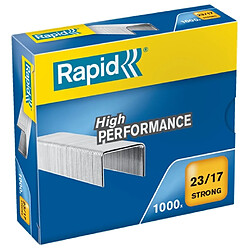 Rapid Strong Boite de 1000 Agrafes 23/17 - De 110 à 140 Feuilles - Fil Renforcé Galvanisé - Broche 17mm