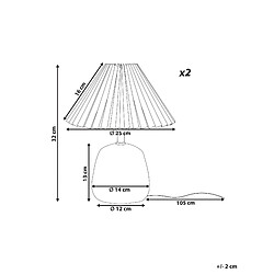 Avis Beliani Lot de 2 lampes à poser en céramique gris clair ZEYI