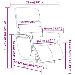 vidaXL Fauteuil inclinable de massage repose-pieds marron similicuir pas cher