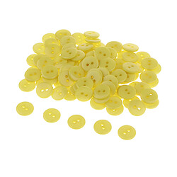 Bouton rond en résine 100 trous de couleur bonbon pour coudre un album de scrapbooking 1 cm jaune