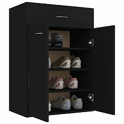 Maison Chic Armoire à Chaussures Noir,Meuble de Rangement à Chaussures 60x35x84 cm Aggloméré -MN41438 pas cher