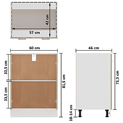 vidaXL Armoire de plancher Chêne sonoma 60x46x81,5cm Bois d’ingénierie pas cher