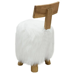 Avis vidaXL Tabouret Blanc Bois de teck massif