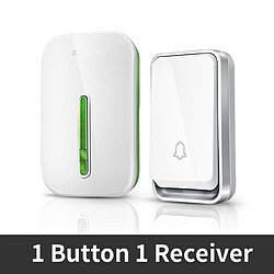 Universal Sonnette sans fil étanche automatique sans prise de batterie sonnette sans fil 1 bouton 1 récepteur | sonnette (blanc)