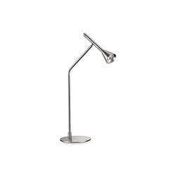 Ideal Lux Lampe de table à DEL intégrée à intensité variable nickel, interrupteur intégré, 3000K