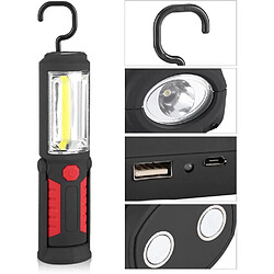 Avis BESTA Lampe de Travail LED Rechargeable avec Magnétique Lampe de Torches de LED 2200mAh COB LED 650Lm pour Auto Garage Atelier Camping Bricolage(Red)