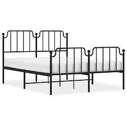 Maison Chic Cadre/structure de lit métal et tête de lit + pied de lit pour adulte - Lit Moderne Chambre noir 140x200 cm -MN33145