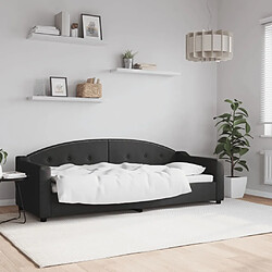 vidaXL Lit de repos sans matelas noir 80x200 cm tissu