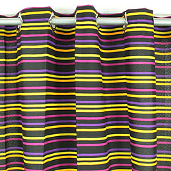 Thedecofactory TECHNO - Rideau à rayures multicolores noir 150x250