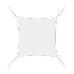 Easy Sail Voile d'ombrage carrée 3x3m blanc.