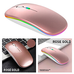 Ordinateur Portable Optique Rechargeable de Bureau Optique Sans Fil de Souris Silencieuse de LED Rose