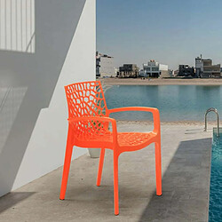 Chaise en polypropylène accoudoirs jardin café Grand Soleil Gruvyer Arm, Couleur: Orange