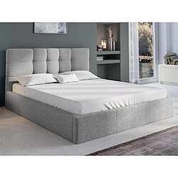 Lit coffre 160 x 200 cm - Tissu - Gris + Matelas - ELIAVA de Pascal Morabito